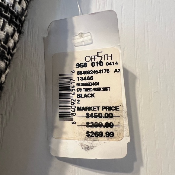 Saks 5th Avenue Rebecca Taylor Tweed Dress new with tags in black and white - Picture 3 of 4